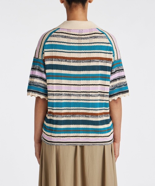 Paul Smith　フリーサイズ　ニット　コットン　マルチボーダー　ベスト Paul Smith フリーサイズ ニット コットン マルチボーダー