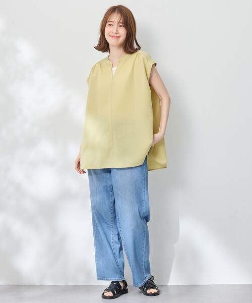 24SS 新品未使用　ADORE ショートスリーブオーバーシャツブラウス A part by ブラウス シャツ ワイドスリーブショートシャツ