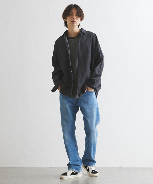 417 EDIFICE（フォーワンセブンエディフィス）の「【LE JAPON】デニムシャツ（シャツ/ブラウス・メンズ・ブルー系その他/ブラック・LARGE/MEDIUM/SMALL）」の3枚目の写真