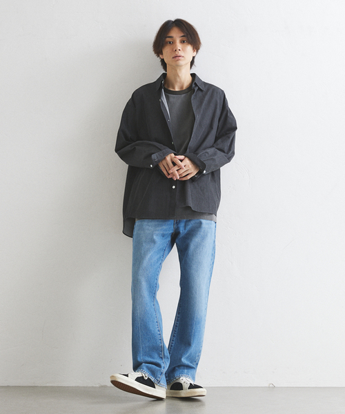 417 EDIFICE（フォーワンセブンエディフィス）の「【LE JAPON】デニムシャツ（シャツ/ブラウス・メンズ・ブルー系その他/ブラック・LARGE/MEDIUM/SMALL）」の6枚目の写真