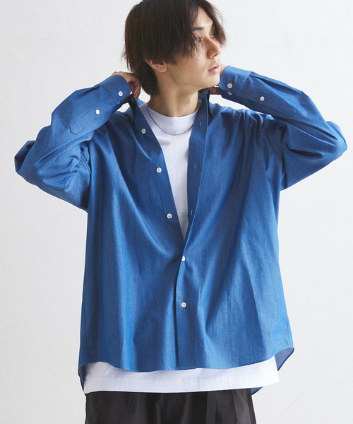 417 EDIFICE（フォーワンセブンエディフィス）の「【LE JAPON】デニムシャツ（シャツ/ブラウス・メンズ・ブルー系その他/ブラック・LARGE/MEDIUM/SMALL）」の12枚目の写真