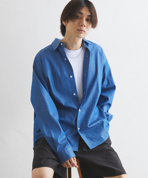 417 EDIFICE（フォーワンセブンエディフィス）の「【LE JAPON】デニムシャツ（シャツ/ブラウス・メンズ・ブルー系その他/ブラック・LARGE/MEDIUM/SMALL）」の13枚目の写真