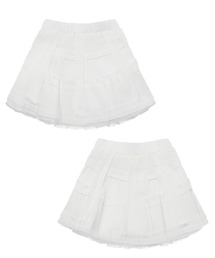 【HOOK】for girls　チュールフリル鳥籠ミニスカート