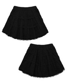 【HOOK】for girls チュールフリル鳥籠ミニスカート