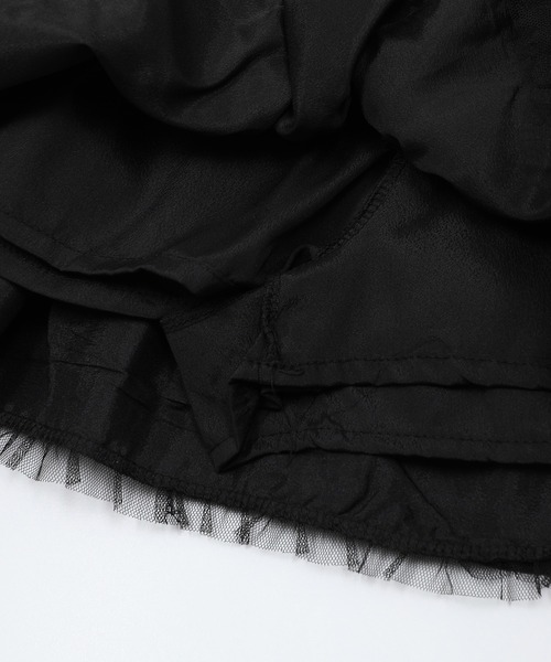 HOOK(フック)の「【HOOK】for girls チュールフリル鳥籠ミニスカート(スカート・レディース・ブラック/ホワイト・L/M/S)」の15枚目の写真