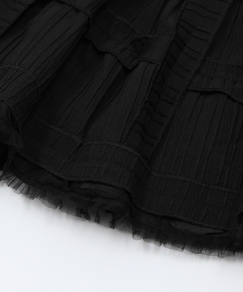 HOOK(フック)の「【HOOK】for girls チュールフリル鳥籠ミニスカート(スカート・レディース・ブラック/ホワイト・L/M/S)」の16枚目の写真