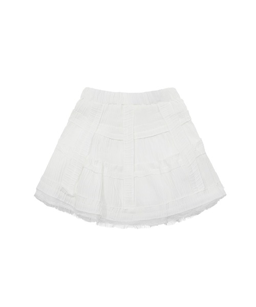 HOOK(フック)の「【HOOK】for girls チュールフリル鳥籠ミニスカート(スカート・レディース・ブラック/ホワイト・L/M/S)」の14枚目の写真
