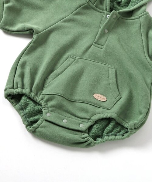 Ampersand（アンパサンド）の「アニマルロンパス（ロンパース・キッズ・グリーン/アイボリー・60/70/80）」の13枚目の写真