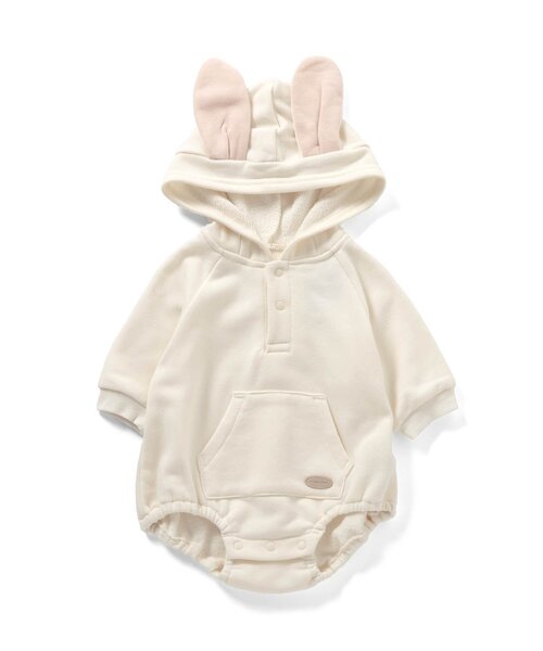 Ampersand（アンパサンド）の「アニマルロンパス（ロンパース・キッズ・グリーン/アイボリー・60/70/80）」の10枚目の写真