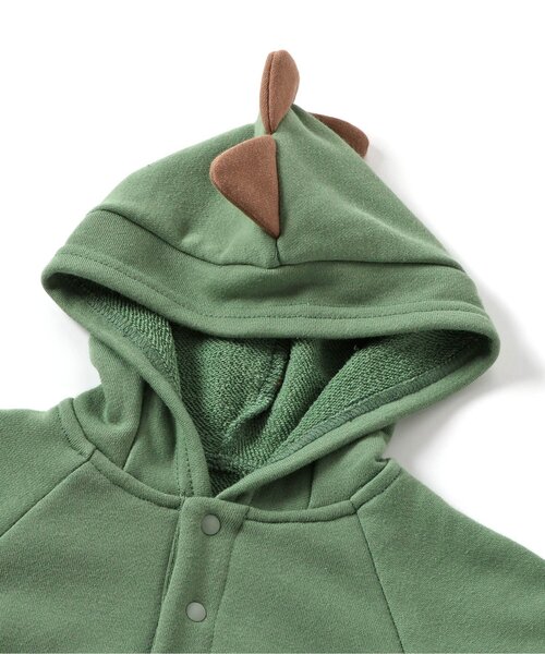 Ampersand（アンパサンド）の「アニマルロンパス（ロンパース・キッズ・グリーン/アイボリー・60/70/80）」の7枚目の写真