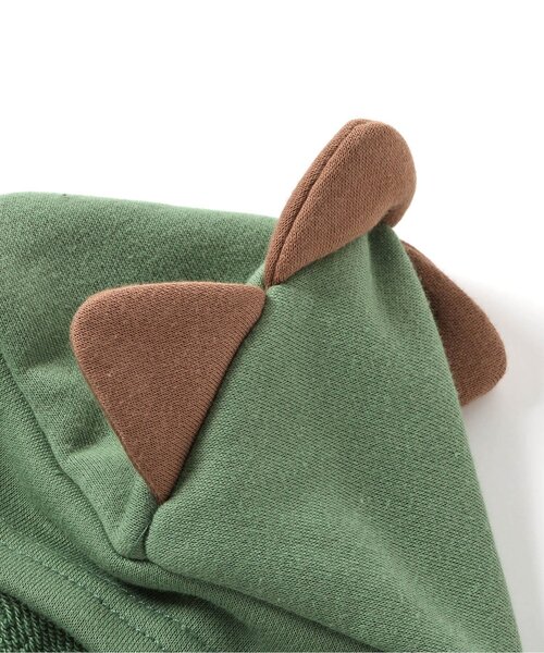 Ampersand（アンパサンド）の「アニマルロンパス（ロンパース・キッズ・グリーン/アイボリー・60/70/80）」の6枚目の写真