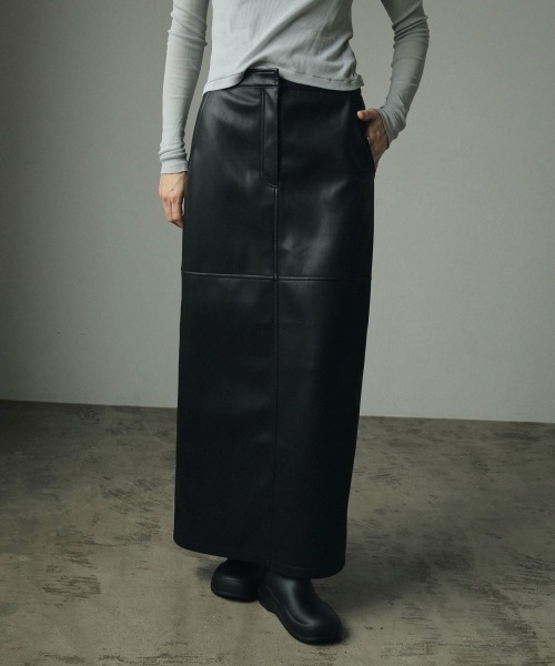 anuke（アンヌーク）の「anuke Ecoleather Tight Skirt エコレザー