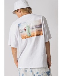 RE730 サーフボードにかくれているなみおくん ビッグシルエットTシャツ