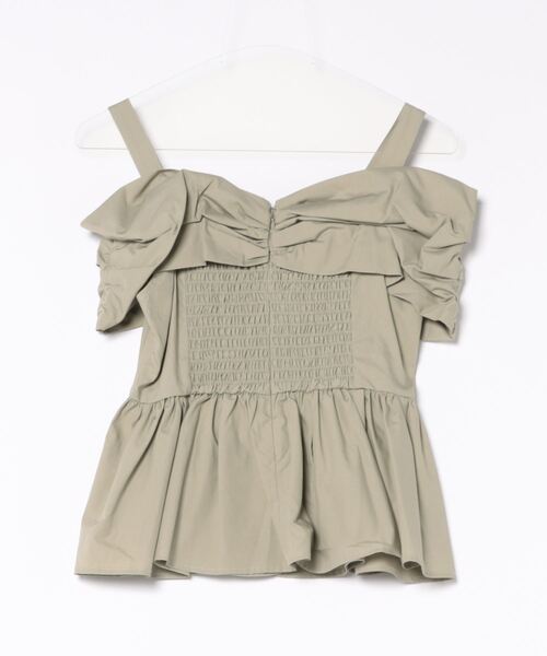 LILY BROWN（リリーブラウン）の「リボンオフショルトップス（Tシャツ/カットソー・レディース・ブラック/カーキ/ホワイト・FREE）」の4枚目の写真