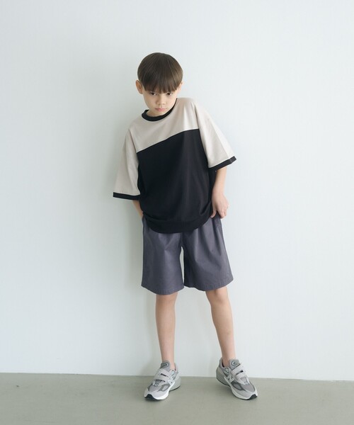 green label relaxing(グリーンレーベルリラクシング)の「TJ パネル切り替え ビッグ Tシャツ / キッズ 140cm-160cm - 吸水速乾 -(Tシャツ/カットソー・キッズ・ブラック/ダークグリーン/ネイビー・140cm/150cm/160cm)」の4枚目の写真