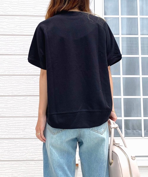 Q(キュー)の「ワッペン付き半袖スウェット(スウェット・レディース・ブラック/グリーン/ベージュ・MEDIUM)」の7枚目の写真