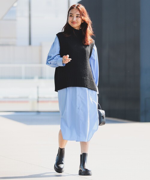 B:MING by BEAMS(ビーミングバイビームス)の「B:MING by BEAMS / EDWARD ハイネック ベスト(ニット/セーター・レディース・ライトグレー/ブラック/ブラウン系その他・ONE SIZE)」の7枚目の写真