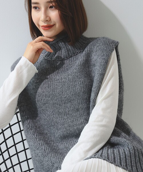 B:MING by BEAMS(ビーミングバイビームス)の「B:MING by BEAMS / EDWARD ハイネック ベスト(ニット/セーター・レディース・ライトグレー/ブラック/ブラウン系その他・ONE SIZE)」の16枚目の写真