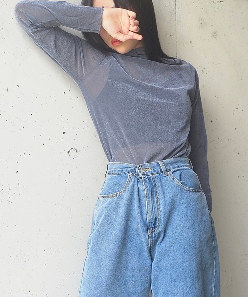 セール】長袖シャツシアーベロア（Tシャツ/カットソー