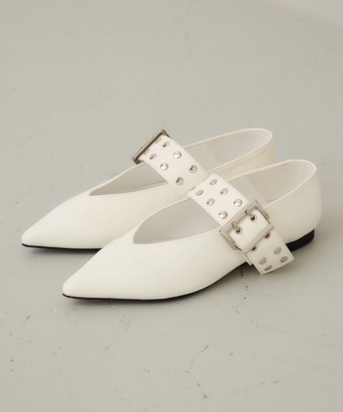 【セール】スタッズバレエシューズ（パンプス）｜crie conforto（クリーコンフォルト）