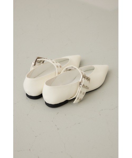 crie conforto（クリーコンフォルト）の「スタッズバレエシューズ（パンプス・レディース・オフホワイト/ブラック・SMALL/MEDIUM/LARGE/LL）」の7枚目の写真