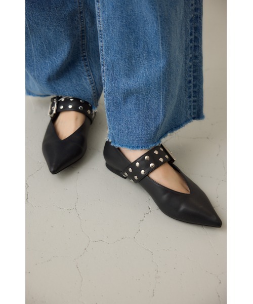 crie conforto（クリーコンフォルト）の「スタッズバレエシューズ（パンプス・レディース・オフホワイト/ブラック・SMALL/MEDIUM/LARGE/LL）」の13枚目の写真