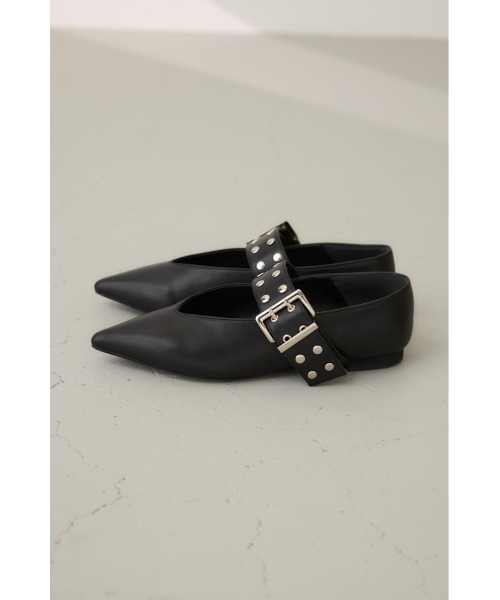 crie conforto（クリーコンフォルト）の「スタッズバレエシューズ（パンプス・レディース・オフホワイト/ブラック・SMALL/MEDIUM/LARGE/LL）」の16枚目の写真