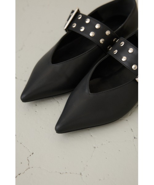 crie conforto（クリーコンフォルト）の「スタッズバレエシューズ（パンプス・レディース・オフホワイト/ブラック・SMALL/MEDIUM/LARGE/LL）」の19枚目の写真