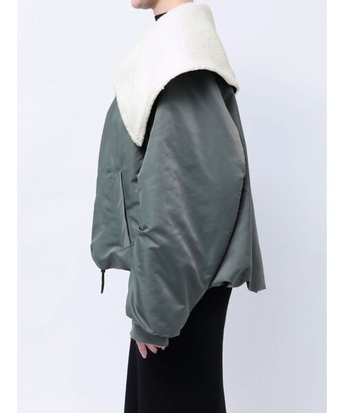 LAGUNAMOON（ラグナムーン）の「ビッグカラーショートMA-1（MA-1・レディース・カーキ/ブラック/アイボリー・FREE）」の13枚目の写真