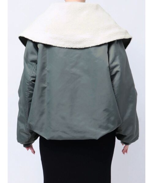 LAGUNAMOON（ラグナムーン）の「ビッグカラーショートMA-1（MA-1・レディース・カーキ/ブラック/アイボリー・FREE）」の14枚目の写真