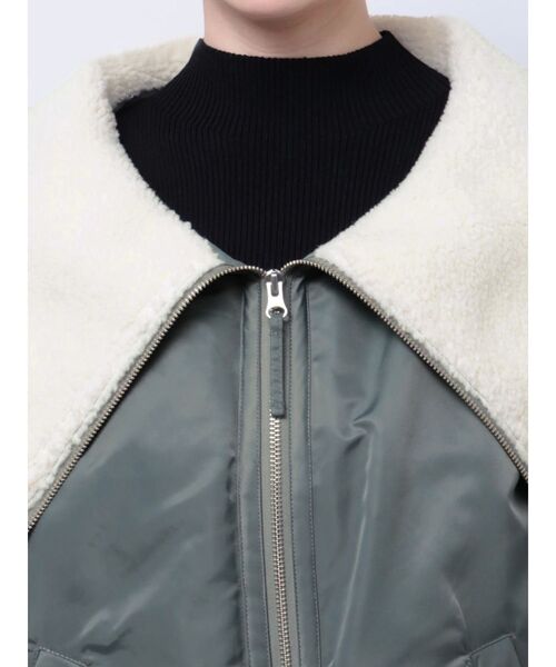 LAGUNAMOON（ラグナムーン）の「ビッグカラーショートMA-1（MA-1・レディース・カーキ/ブラック/アイボリー・FREE）」の15枚目の写真