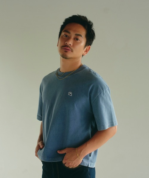 #Re:room(リルーム)の「Re:ワッペンショートレングスビッグTシャツ(Tシャツ/カットソー・メンズ・ブラック/カーキ/ライトブルー・S-M/M-L)」の6枚目の写真