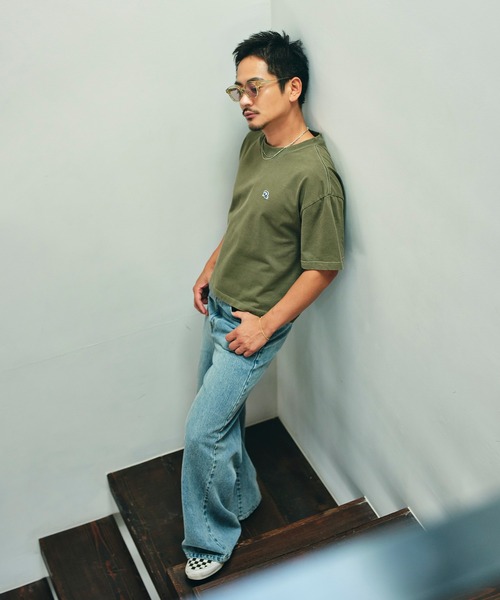 #Re:room(リルーム)の「Re:ワッペンショートレングスビッグTシャツ(Tシャツ/カットソー・メンズ・ブラック/カーキ/ライトブルー・S-M/M-L)」の20枚目の写真