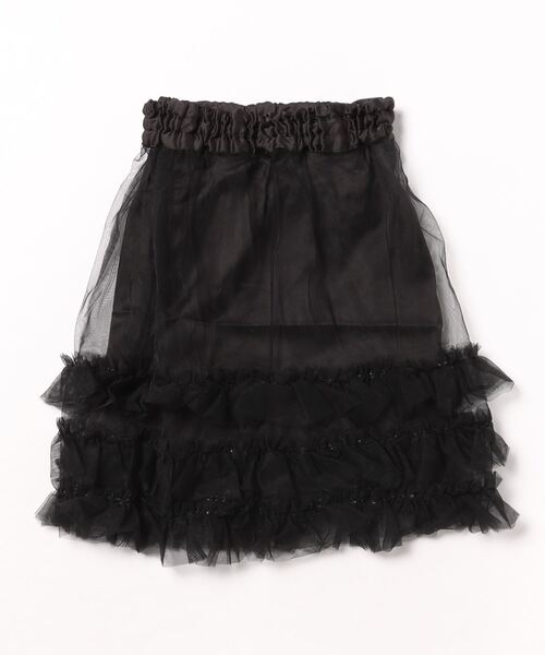 Ocean&Ground(オーシャン&グラウンド)の「チュールフリルスカート(スカート・キッズ・ブラウン/ブラック/オリーブ・100/110/120/130/140)」の2枚目の写真