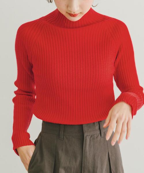 ITEMS URBANRESEARCH（アイテムズ アーバンリサーチ）の「モチモチハイネックリブニット（ニット/セーター・レディース・ブルー/チャコールグレー/ブラック/アイボリー/レッド/ピンク・FREE）」の6枚目の写真