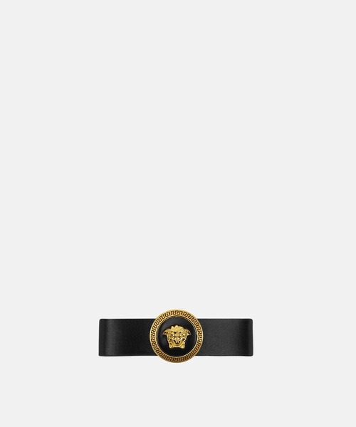 VERSACE(ヴェルサーチ)の「ジャンニ リボン ヘア クリップ(バレッタ/ヘアクリップ・レディース・ブラック/ブラック系・ONE SIZE)」の1枚目の写真