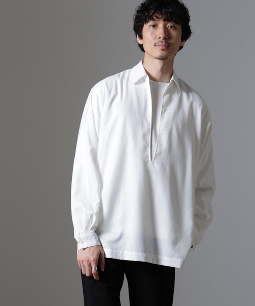 セール】ドレープスキッパーシャツ 長袖（シャツ/ブラウス）｜NANO