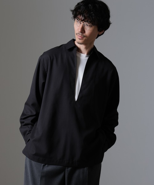 セール】ドレープスキッパーシャツ 長袖（シャツ/ブラウス）｜NANO