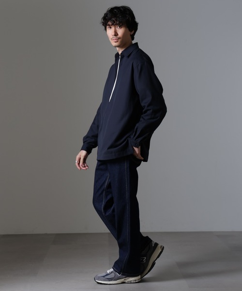 【超美品✨】自由区スキッパードレープシャツカットソー セール】ドレープスキッパーシャツ 長袖（シャツ/ブラウス