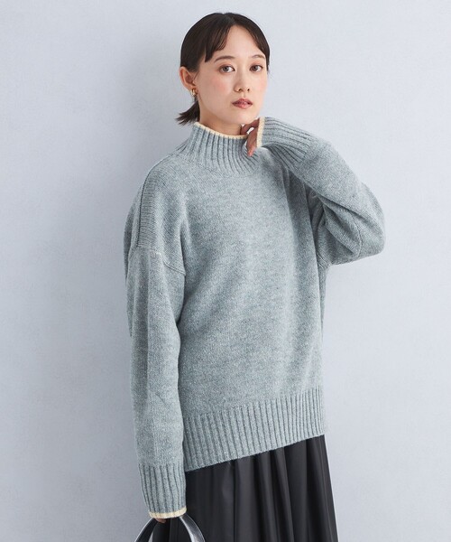 green label relaxing（グリーンレーベルリラクシング）の「カラーネップ タートルネック ニット プルオーバー（ニット/セーター・レディース・ネイビー/オフホワイト/グレー/ライトグレー・FREE）」の5枚目の写真