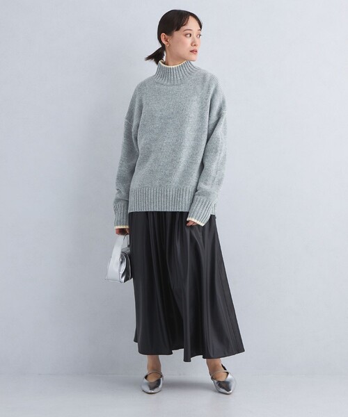 green label relaxing（グリーンレーベルリラクシング）の「カラーネップ タートルネック ニット プルオーバー（ニット/セーター・レディース・ネイビー/オフホワイト/グレー/ライトグレー・FREE）」の6枚目の写真