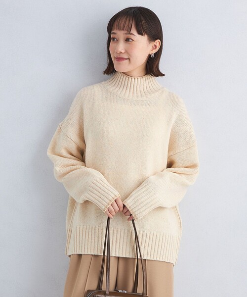 green label relaxing（グリーンレーベルリラクシング）の「カラーネップ タートルネック ニット プルオーバー（ニット/セーター・レディース・ネイビー/オフホワイト/グレー/ライトグレー・FREE）」の19枚目の写真