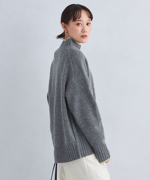 green label relaxing（グリーンレーベルリラクシング）の「カラーネップ タートルネック ニット プルオーバー（ニット/セーター・レディース・ネイビー/オフホワイト/グレー/ライトグレー・FREE）」の21枚目の写真