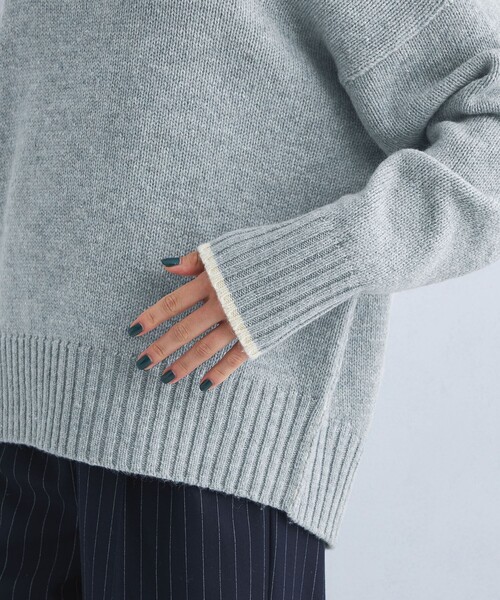 green label relaxing（グリーンレーベルリラクシング）の「カラーネップ タートルネック ニット プルオーバー（ニット/セーター・レディース・ネイビー/オフホワイト/グレー/ライトグレー・FREE）」の17枚目の写真