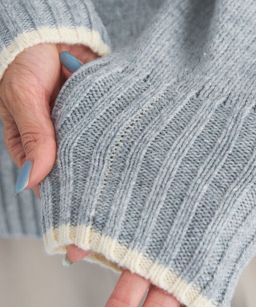 green label relaxing（グリーンレーベルリラクシング）の「カラーネップ タートルネック ニット プルオーバー（ニット/セーター・レディース・ネイビー/オフホワイト/グレー/ライトグレー・FREE）」の11枚目の写真