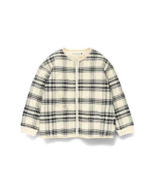 BRANSHES（ブランシェス）の「【キルティング】中綿ジャケット（ノーカラージャケット・キッズ・ブラック/アイボリー/カーキ・110cm/150cm/140cm/130cm/120cm/100cm/90cm）」の5枚目の写真