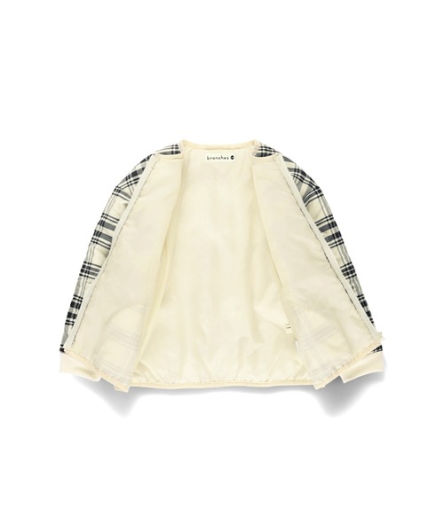 BRANSHES（ブランシェス）の「【キルティング】中綿ジャケット（ノーカラージャケット・キッズ・ブラック/アイボリー/カーキ・110cm/150cm/140cm/130cm/120cm/100cm/90cm）」の6枚目の写真