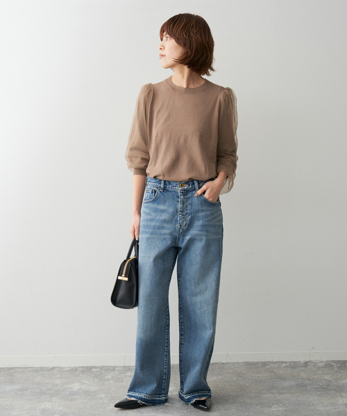 Spick & Span(スピックアンドスパン)の「チュールスリーブニットプルオーバー(ニット/セーター・レディース・ブラック/ベージュ・FREE)」の18枚目の写真