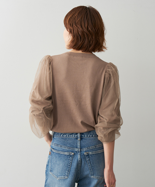 Spick & Span(スピックアンドスパン)の「チュールスリーブニットプルオーバー(ニット/セーター・レディース・ブラック/ベージュ・FREE)」の22枚目の写真