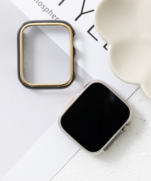 emonique(エモニーク)の「スマートウォッチケース Apple Watch カバー【41/45/49mm対応】(デジタル腕時計・レディース・ピンクゴールド/ブラック×ゴールド/ブラック×シルバー/ホワイト×シルバー/ホワイト×ゴールド・45/41/49)」の4枚目の写真